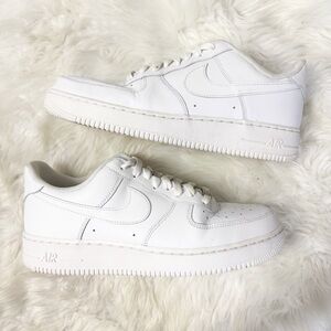 Nike Air Force 1 Low ‘07 All White Leather Sneakers | Men’s Size 10.5